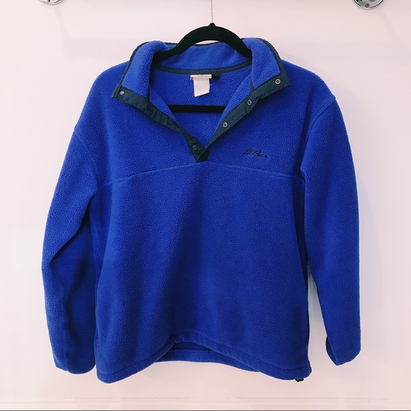 L.L. Bean Sweaters - VINTAGE L.L. BEAN ROYAL BLUE FLEECE PULLOVER